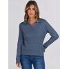 imageANRABESS Womens Cable Knit Sweaters Long Sleeve V Neck Sweater Tops Casual Pullover Polo Shirts 2024 Fall Fashion OutfitsDeep Blue