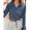 imageANRABESS Womens Cable Knit Sweaters Long Sleeve V Neck Sweater Tops Casual Pullover Polo Shirts 2024 Fall Fashion OutfitsDeep Blue