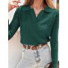 imageANRABESS Womens Cable Knit Sweaters Long Sleeve V Neck Sweater Tops Casual Pullover Polo Shirts 2024 Fall Fashion OutfitsDeep Green