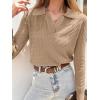 imageANRABESS Womens Cable Knit Sweaters Long Sleeve V Neck Sweater Tops Casual Pullover Polo Shirts 2024 Fall Fashion OutfitsKhaki