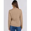 imageANRABESS Womens Cable Knit Sweaters Long Sleeve V Neck Sweater Tops Casual Pullover Polo Shirts 2024 Fall Fashion OutfitsKhaki