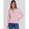 imageANRABESS Womens Cable Knit Sweaters Long Sleeve V Neck Sweater Tops Casual Pullover Polo Shirts 2024 Fall Fashion OutfitsPink