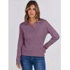imageANRABESS Womens Cable Knit Sweaters Long Sleeve V Neck Sweater Tops Casual Pullover Polo Shirts 2024 Fall Fashion OutfitsPurple
