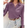 imageANRABESS Womens Cable Knit Sweaters Long Sleeve V Neck Sweater Tops Casual Pullover Polo Shirts 2024 Fall Fashion OutfitsPurple