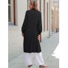 imageANRABESS Womens Long Cardigan Sweater Open Front Long Sleeve Slouchy Oversized Coat 2024 Winter Chunky Knit Waffle CoatiganBlack