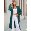 imageANRABESS Womens Long Cardigan Sweater Open Front Long Sleeve Slouchy Oversized Coat 2024 Winter Chunky Knit Waffle CoatiganGreen