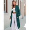 imageANRABESS Womens Long Cardigan Sweater Open Front Long Sleeve Slouchy Oversized Coat 2024 Winter Chunky Knit Waffle CoatiganGreen