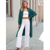 imageANRABESS Womens Long Cardigan Sweater Open Front Long Sleeve Slouchy Oversized Coat 2024 Winter Chunky Knit Waffle CoatiganGreen