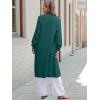 imageANRABESS Womens Long Cardigan Sweater Open Front Long Sleeve Slouchy Oversized Coat 2024 Winter Chunky Knit Waffle CoatiganGreen