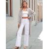 imageANRABESS Womens Long Cardigan Sweater Open Front Long Sleeve Slouchy Oversized Coat 2024 Winter Chunky Knit Waffle CoatiganLight Gray