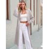 imageANRABESS Womens Long Cardigan Sweater Open Front Long Sleeve Slouchy Oversized Coat 2024 Winter Chunky Knit Waffle CoatiganLight Gray