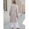 imageANRABESS Womens Long Cardigan Sweater Open Front Long Sleeve Slouchy Oversized Coat 2024 Winter Chunky Knit Waffle CoatiganLight Gray