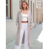 imageANRABESS Womens Long Cardigan Sweater Open Front Long Sleeve Slouchy Oversized Coat 2024 Winter Chunky Knit Waffle CoatiganLight Gray
