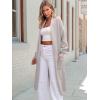 imageANRABESS Womens Long Cardigan Sweater Open Front Long Sleeve Slouchy Oversized Coat 2024 Winter Chunky Knit Waffle CoatiganLight Gray