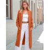 imageANRABESS Womens Long Cardigan Sweater Open Front Long Sleeve Slouchy Oversized Coat 2024 Winter Chunky Knit Waffle CoatiganRust