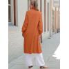 imageANRABESS Womens Long Cardigan Sweater Open Front Long Sleeve Slouchy Oversized Coat 2024 Winter Chunky Knit Waffle CoatiganRust