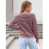 imageANRABESS Womens Striped Cardigan Sweaters Casual Long Sleeve Open Front Button Down Knit Cropped Jackets Fall Coat OuterwearStripe Burgundy