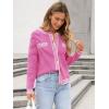 imageANRABESS Womens Striped Cardigan Sweaters Casual Long Sleeve Open Front Button Down Knit Cropped Jackets Fall Coat OuterwearStripe Hot Pink