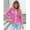 imageANRABESS Womens Striped Cardigan Sweaters Casual Long Sleeve Open Front Button Down Knit Cropped Jackets Fall Coat OuterwearStripe Hot Pink