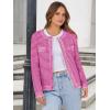 imageANRABESS Womens Striped Cardigan Sweaters Casual Long Sleeve Open Front Button Down Knit Cropped Jackets Fall Coat OuterwearStripe Hot Pink