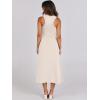 imageANRABESS Womens Summer Casual Sleeveless Midi Sundress Patchwork Knit High Neck Tank Top Racerback Flowy Dresses PocketsApricot