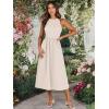 imageANRABESS Womens Summer Casual Sleeveless Midi Sundress Patchwork Knit High Neck Tank Top Racerback Flowy Dresses PocketsApricot