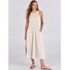 imageANRABESS Womens Summer Casual Sleeveless Midi Sundress Patchwork Knit High Neck Tank Top Racerback Flowy Dresses PocketsApricot