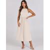 imageANRABESS Womens Summer Casual Sleeveless Midi Sundress Patchwork Knit High Neck Tank Top Racerback Flowy Dresses PocketsApricot