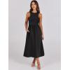 imageANRABESS Womens Summer Casual Sleeveless Midi Sundress Patchwork Knit High Neck Tank Top Racerback Flowy Dresses PocketsBlack