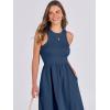 imageANRABESS Womens Summer Casual Sleeveless Midi Sundress Patchwork Knit High Neck Tank Top Racerback Flowy Dresses PocketsBlue