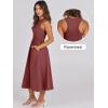 imageANRABESS Womens Summer Casual Sleeveless Midi Sundress Patchwork Knit High Neck Tank Top Racerback Flowy Dresses PocketsBrick Red