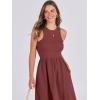 imageANRABESS Womens Summer Casual Sleeveless Midi Sundress Patchwork Knit High Neck Tank Top Racerback Flowy Dresses PocketsBrick Red