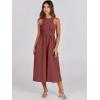 imageANRABESS Womens Summer Casual Sleeveless Midi Sundress Patchwork Knit High Neck Tank Top Racerback Flowy Dresses PocketsBrick Red