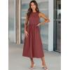 imageANRABESS Womens Summer Casual Sleeveless Midi Sundress Patchwork Knit High Neck Tank Top Racerback Flowy Dresses PocketsBrick Red