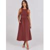 imageANRABESS Womens Summer Casual Sleeveless Midi Sundress Patchwork Knit High Neck Tank Top Racerback Flowy Dresses PocketsBrick Red