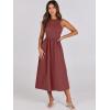 imageANRABESS Womens Summer Casual Sleeveless Midi Sundress Patchwork Knit High Neck Tank Top Racerback Flowy Dresses PocketsBrick Red