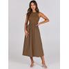 imageANRABESS Womens Summer Casual Sleeveless Midi Sundress Patchwork Knit High Neck Tank Top Racerback Flowy Dresses PocketsBrown