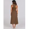 imageANRABESS Womens Summer Casual Sleeveless Midi Sundress Patchwork Knit High Neck Tank Top Racerback Flowy Dresses PocketsBrown