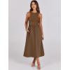 imageANRABESS Womens Summer Casual Sleeveless Midi Sundress Patchwork Knit High Neck Tank Top Racerback Flowy Dresses PocketsBrown