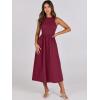 imageANRABESS Womens Summer Casual Sleeveless Midi Sundress Patchwork Knit High Neck Tank Top Racerback Flowy Dresses PocketsBurgundy