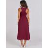 imageANRABESS Womens Summer Casual Sleeveless Midi Sundress Patchwork Knit High Neck Tank Top Racerback Flowy Dresses PocketsBurgundy
