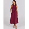 imageANRABESS Womens Summer Casual Sleeveless Midi Sundress Patchwork Knit High Neck Tank Top Racerback Flowy Dresses PocketsBurgundy