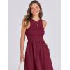 imageANRABESS Womens Summer Casual Sleeveless Midi Sundress Patchwork Knit High Neck Tank Top Racerback Flowy Dresses PocketsBurgundy