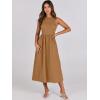 imageANRABESS Womens Summer Casual Sleeveless Midi Sundress Patchwork Knit High Neck Tank Top Racerback Flowy Dresses PocketsCaramel