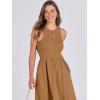 imageANRABESS Womens Summer Casual Sleeveless Midi Sundress Patchwork Knit High Neck Tank Top Racerback Flowy Dresses PocketsCaramel