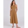 imageANRABESS Womens Summer Casual Sleeveless Midi Sundress Patchwork Knit High Neck Tank Top Racerback Flowy Dresses PocketsCaramel