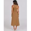 imageANRABESS Womens Summer Casual Sleeveless Midi Sundress Patchwork Knit High Neck Tank Top Racerback Flowy Dresses PocketsCaramel