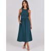 imageANRABESS Womens Summer Casual Sleeveless Midi Sundress Patchwork Knit High Neck Tank Top Racerback Flowy Dresses PocketsCyan