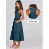 imageANRABESS Womens Summer Casual Sleeveless Midi Sundress Patchwork Knit High Neck Tank Top Racerback Flowy Dresses PocketsCyan