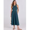 imageANRABESS Womens Summer Casual Sleeveless Midi Sundress Patchwork Knit High Neck Tank Top Racerback Flowy Dresses PocketsCyan